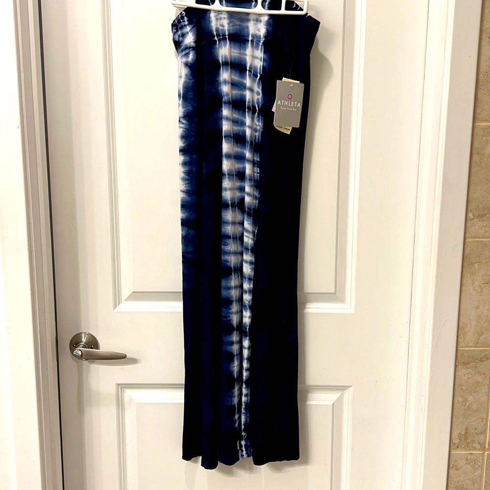 NWT Athleta Ponk Lotus navy tie-dye full length skirt size S